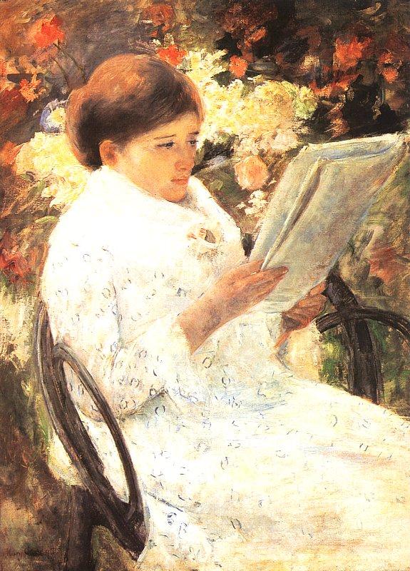  Woman Reading in a Garden